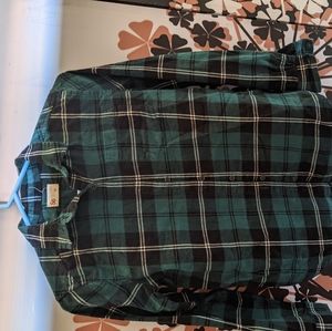 Green and black flannel size 10/12